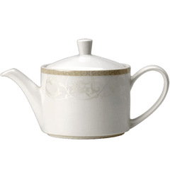 Teapot “Antoinette”  porcelain  0.852 l  D=12.8, H=16, L=22.5 cm  white, olive.