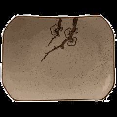 Блюдо для суши «Сакура» фарфор ,H=22,L=220,B=150мм бежев.,коричнев.