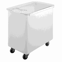 Container for storing bulk products on wheels  polycarbonate  161 l , H=74, L=75, B=47 cm  white
