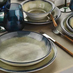 Тарелка «Нанокрем Дарк Блю» мелкая фарфор D=300,H=32мм тем.син.,зелен., изображение 4