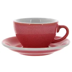 Кофейная пара «Эгг» фарфор 200мл D=95/145,H=55,L=115мм малинов.