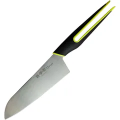 Нож «Сантоку» сталь нерж.,полипроп. ,L=15,9см металлич.,зелен.