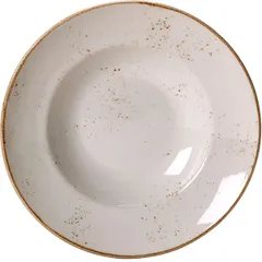 Plate for pasta “Kraft White”  porcelain  320 ml  D=27, H=5cm  white, brown.