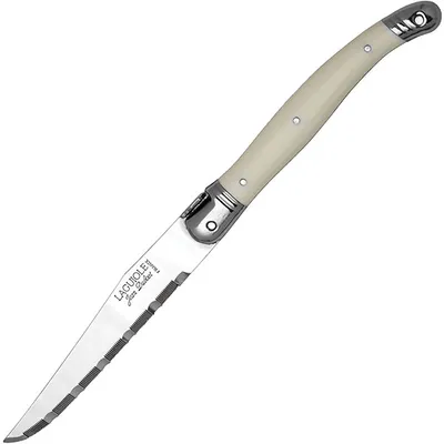 Нож для стейка сталь нерж.,пластик ,L=110/225,B=15мм белый