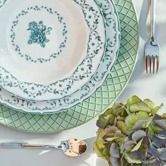 Набор посуды «Элоиз» тарелки d=27х22сх19 см[18шт] фарфор белый,голуб., изображение 3