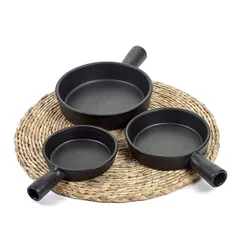 Форма для запекания «Серфис» с ручкой керамика 1,25л D=210,H=58мм черный, изображение 2