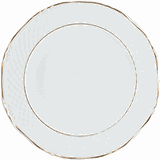 Plate “Aphrodite” small  porcelain  D=24, H=2cm  white, gold