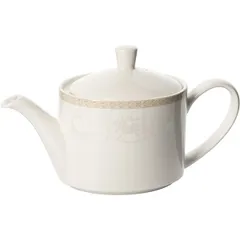 Чайник заварочный «Антуанетт» фарфор 0,852л D=12,8,H=16,L=22,5см белый,олив.