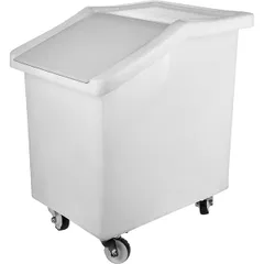 Container for storing bulk products on wheels  polyethylene  89 l , H=67.2, L=61, B=47 cm  white