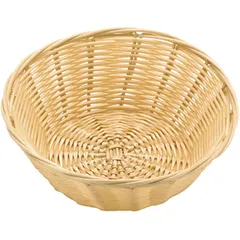 Wicker basket for bread  polyrottan  D=18, H=7cm  light brown.