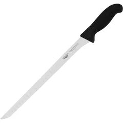 Knife for thin slicing  stainless steel, plastic , L=45/32, B=2cm  black, metallic.