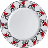 Plate “Mezen” Classic Koni flat porcelain D=250,H=22mm white,red