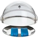 Поднос фуршетный на подставке с охладительным элементом и крышкой сталь D=38,H=24см металлич.