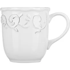 Tea cup “Festoon” ceramics 350ml white