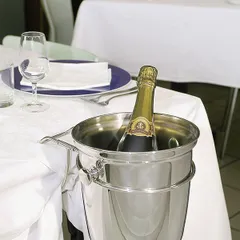 Подставка для ведра для шампанского настольная сталь нерж. D=196,H=160,L=50мм металлич., изображение 2