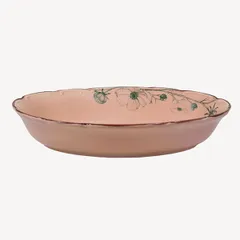 Салатник «Космея день» овальный керамика 0,71л ,H=51,L=265,B=190мм розов., изображение 2