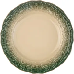 Тарелка «Эйфория» фарфор D=26см бежев.,зелен., Цвет: Бежевый, Диаметр (мм): 260