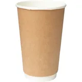 Glass for hot drinks, disposable, two-layer [18 pcs]  cardboard  400 ml  D=90, H=135mm  light brown.