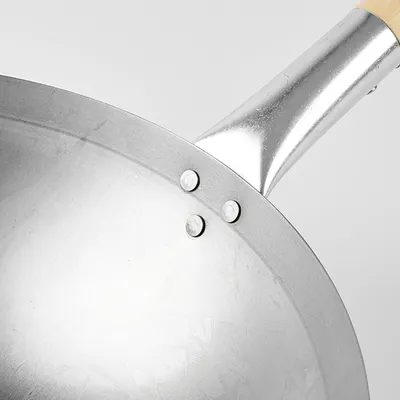 Сковорода-вок сталь нерж.,дерево D=35см, изображение 2