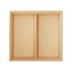 Контейнер бумажный OneClick 2 секции картон 1,2л ,H=55,L=190,B=200мм св.корич., изображение 2