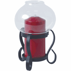 Oil lamp “Rustic”  steel, glass  D=11.8, H=18.1 cm  black, red