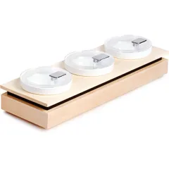 Set of salad bowls on a stand with lid[3pcs] D=14cm