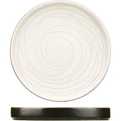 Тарелка «День и ночь» с бортом керамика D=185,H=25мм белый,черный