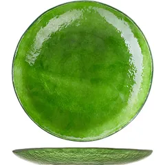 Serving dish  glass  D=27, H=3cm  green.