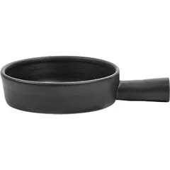 Baking dish with handle “Surfis” ceramics 1.25l D=210,H=58mm black