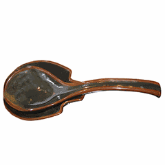 Ложка для мисосупа «Сохо» сервировочная с подставкой керамика ,L=23,B=11см тем.корич.