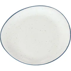 Dish “Organic” round  porcelain  D=32cm  white, blue