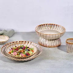 Салатник «Астера» керамика D=217,H=47мм бежев.,перламутр., изображение 3