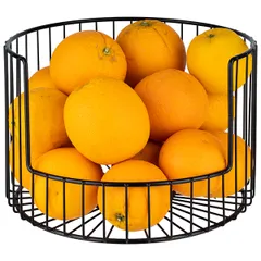 Корзина для фруктов металл,хлопок D=27,5,H=18,5см черный, изображение 3