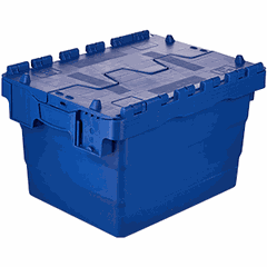 Ящик для продуктов «SPKM» сплошной с крышкой полипроп. 22л ,H=25,L=40,B=30см синий