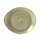 Тарелка «Крафт Грин» пирожковая фарфор D=155,H=20,L=155,B=130мм зелен.