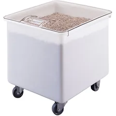 Container for storing bulk products on wheels  polycarbonate  121 l , H=58.5, L=61, B=56 cm  white