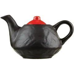 Kettle “Carmine” textured ceramics 0.6l ,H=11,L=13cm red,black