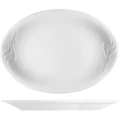 Dish “Melody” oval  porcelain ,H=35,L=320,B=230mm white