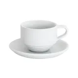 Кофейная пара «Деко» фарфор 165мл D=80/130,H=55,L=105мм белый