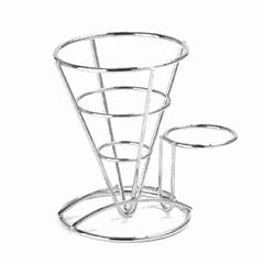 Конус для картофеля фри с держателем для соусника металл D=130/75,H=185мм