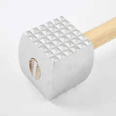 Молоток для отбивания мяса алюмин.,дерево ,H=72,L=318/65,B=80мм металлич.,деревян., изображение 3