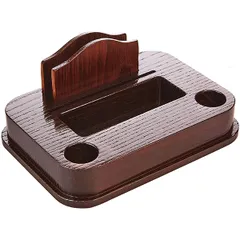 Tabletop dispenser with napkin holder ash ,H=4,L=20,B=14cm  dark brown.