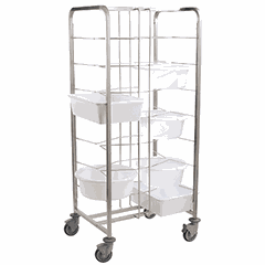 Container trolley stainless steel ,H=179,L=79,B=59cm silver.