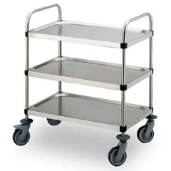 Serving trolley, 3 tiers  stainless steel , H=96, L=88, B=58 cm  silver.