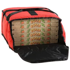 Thermal pizza bag for 5 pcs. Dmax=33cm polyester ,H=17,L=36,B=36cm red