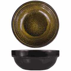 Тарелка глубокая «Млечный путь салатовый» фарфор 0,6л D=155,H=60мм салатов.,черный