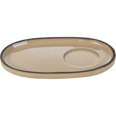 Saucer “Karakter” oval  ceramics , H=12, L=135, B=83mm  beige, brown.