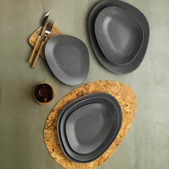 Тарелка «Гэлэкси» ассиметричная фарфор D=350,H=39мм граф.,глянц., изображение 4