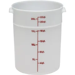 Graduated food container  polyethylene  20.8 l  D=37.8, H=38.1 cm  white