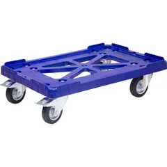 Container trolley with brake plastic ,H=25,L=60,B=40cm blue